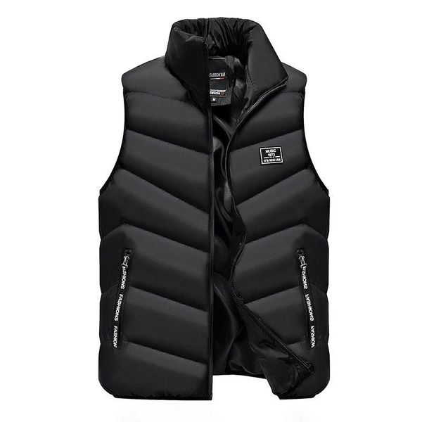 

brand clothing vest mens waistcoat autumn warm sleeveless jacket male winter casual vests big size veste homme sportwear outwear men's, Black;white