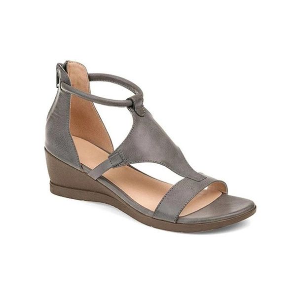 

women summer sandals mid heels wedges shoes woman vintage gladiator office sandalias party beach plus size dropship, Black