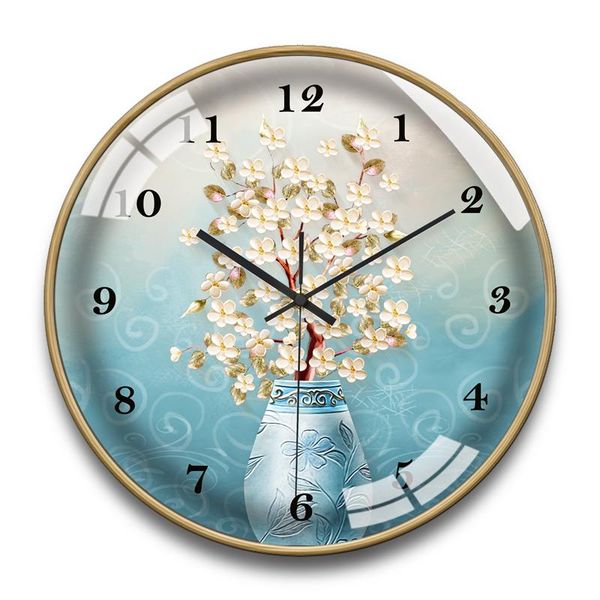 

wall clocks nordic luxury clock living room minimalist quiet fashion glass watch kitchen bedroom duvar saati home decoration ea50z