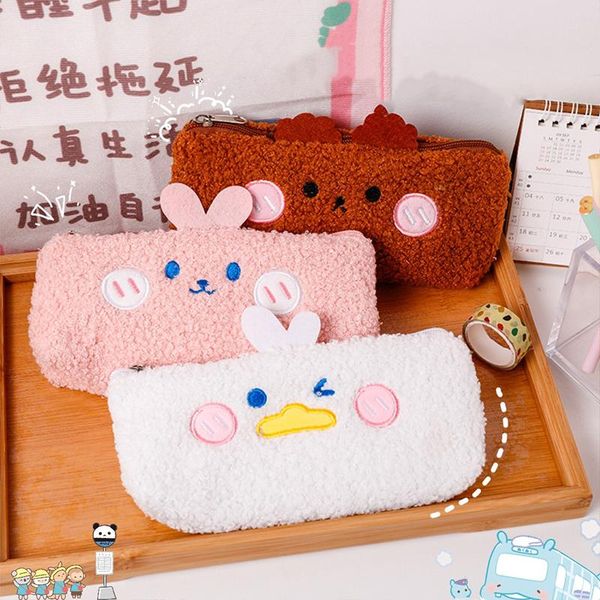 

plush pencil case kawaii bag cute pouch student stationery supply bags