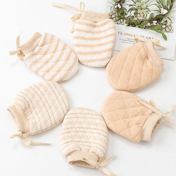 

children's mittens 2pcs cotton blend baby gloves anti scratch face hand guards protection soft born shower gift for girl boy, White