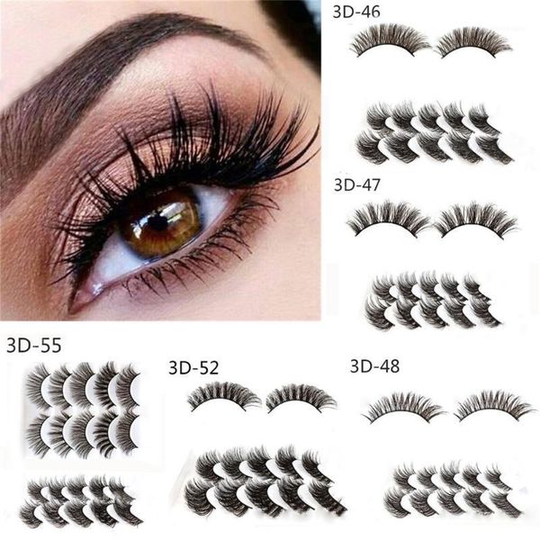 

mink eyelashes 5 pairs natural false fake long thick handmade lashes makeup1