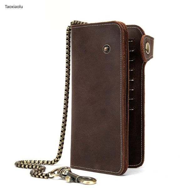 

genuine leather men's wallet retro anti-theft crazy horse pied card holder vertical clutch bag coin purse, Red;black