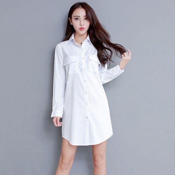 

women long sleeve casual shirt white blouse autumn blouses shirts pocket blusas x
