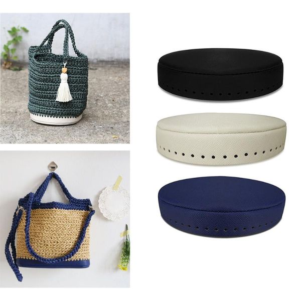 

bag parts & accessories leather base shaper bottom knitting crochet bags handbag women handmade round craft pad, Black