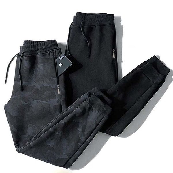

men's pants 2021 mens sweatpants autumn winter man gyms fitness bodybuilding joggers camouflage workout trousers casual cotton pencil, Black