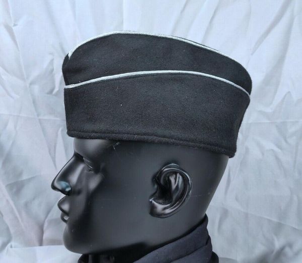 

wide brim hats wwii german elite officer panzer black wool garrison cap field hat full size, Blue;gray