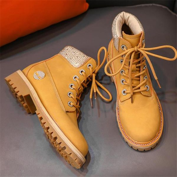 

boots leather women's short thick soled shoes autumn and winter 2021 song qian same diamo, Black