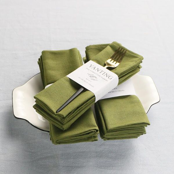 

polyester cotton blend cloth napkins set of 4/6 rectangles durable dirt-resistant washable for parties weddings and dinners table napkin