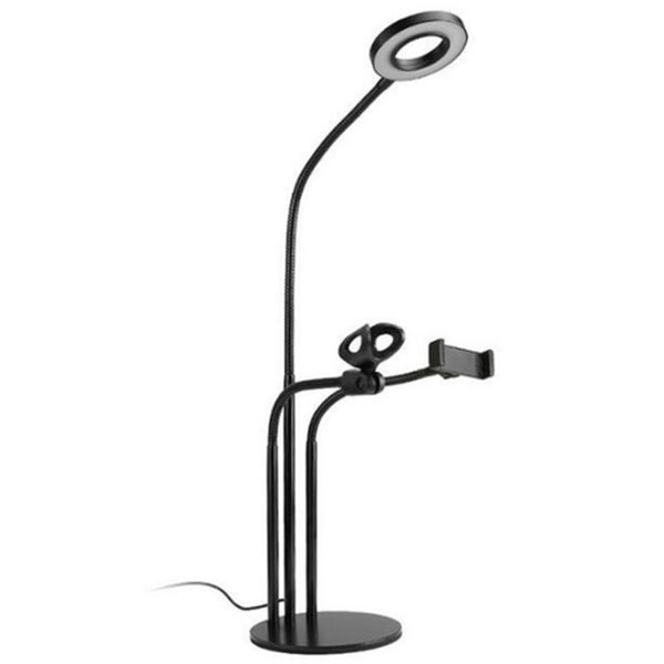 

stabilizers 3 in 1 led selfie ring light desklamp lazy mobile phone holder with microphone for video stander