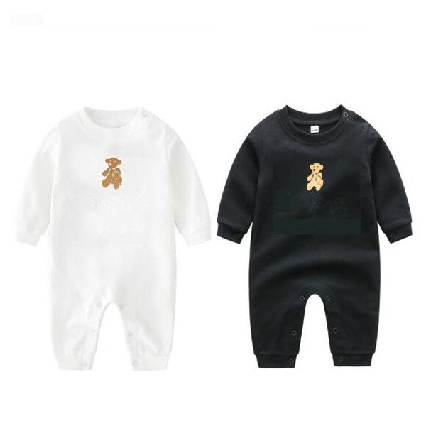

summer newborn baby romper cotton boys jumpsuit gold small bear cartoon long sleeve o-neck girls kids bodysuit, Blue