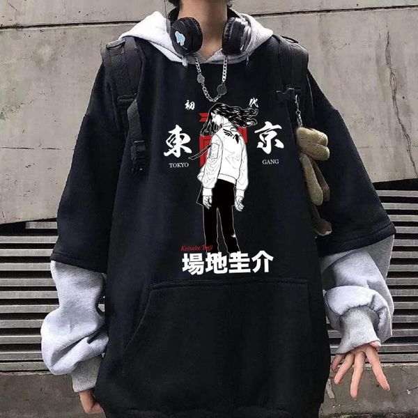 

men's hoodies & sweatshirts tokyo revengers hoodie anime funny men japan fashion keisuke baji graphic harajuku clothes, Black