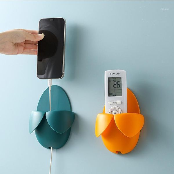 

hooks & rails wall-mounted organizer holder tv air conditioner remote control board storage box bedside phone charging bracket rack