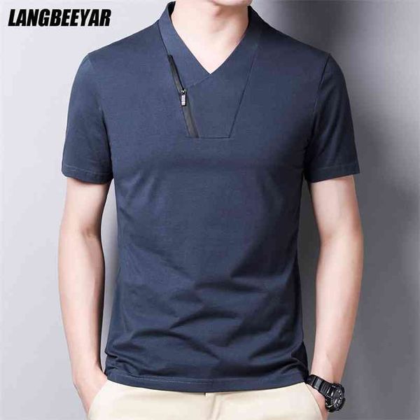 

95% cotton 5% spandex brand summer t shirt for men v neck plain short sleeve casual fashion clothes 210721, White;black