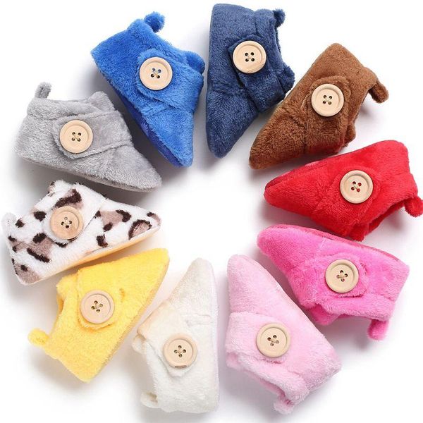 

first walkers born baby shoes boy girl solid toddler booties cotton comfort soft anti-slip warm infant crib