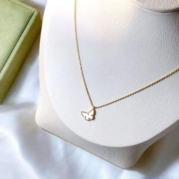 

pendant necklaces original white fritillary mini butterfly necklace, Silver