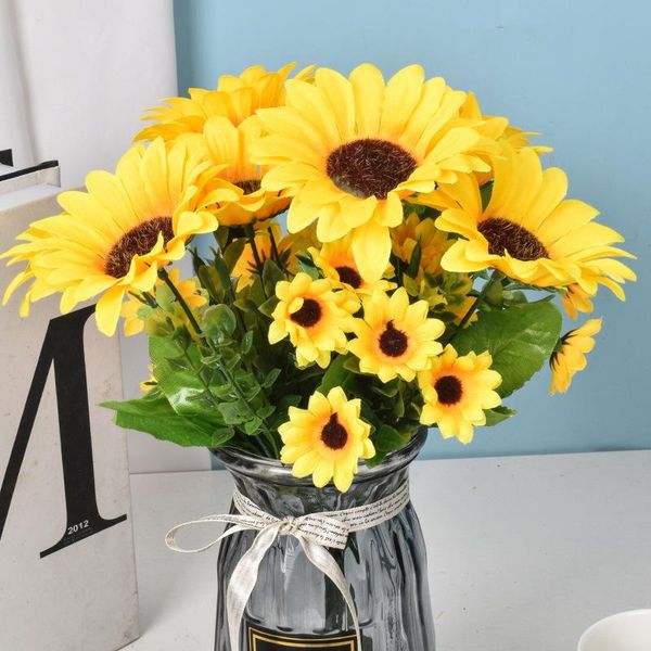 

2pcs 30cm artificial flowers sunflower holiday decoration props fake diy home wedding party flower decorative & wreaths