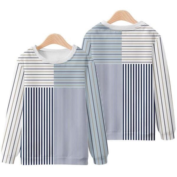 

men's hoodies & sweatshirts striped splicing printed spring autumn couple women men casual harajuku loose pullovers o-neck oversized 6x, Black