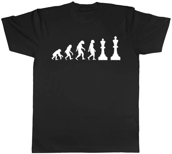 

evolution of chess mens ladies womens t-shirt, White;black