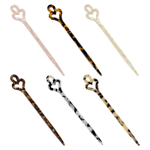 

hair accessories hollow out heart stick acetate tortoise shell chopstick hairpin chignon pin