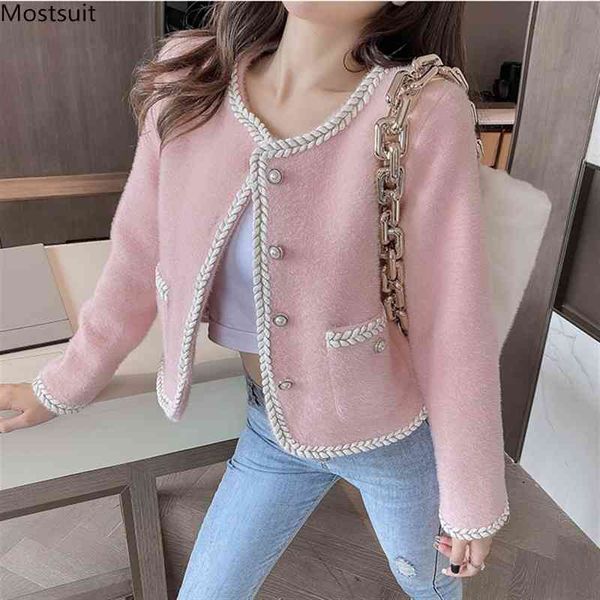 

spring autumn fashion elegant coat women long sleeve o-neck single breasted ladies jackets with pockets korean 210518, Black;brown