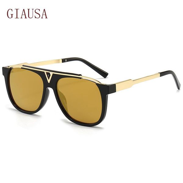

sunglasses giausafashion trend decorative sunglasses, european and american glasses, personalized street yellow, White;black