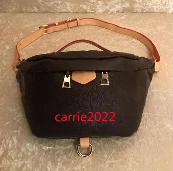 

wholesale fashion bag pu leather brown flower handbags women designer fanny packs famous waist bags handbag lady belt chest