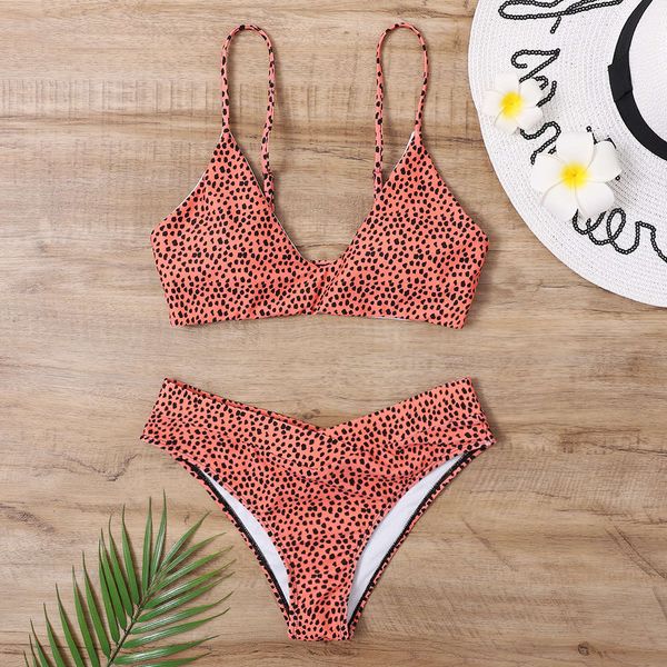 

bikini digital printed split women's bikini swimsuit, White;black