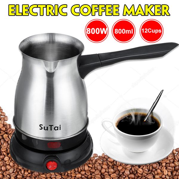 

800ml 500w mini turkey coffee pot electric heaters stove portable electrical coffee pot milk water coffee tea heating furnace