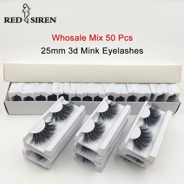 

siren 50 pcs 25mm 3d mink lashes wholesale lot bulk 100% eyelashes cruelty y natural long eyelash makeup lashes1