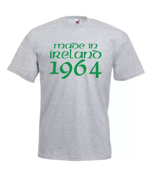

made in ireland 1964 xmas gift idea mens women t shirts multi-color s-2xl, White;black