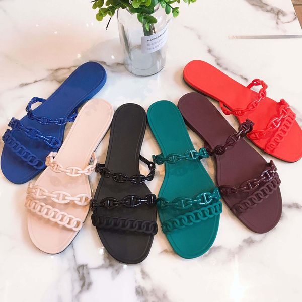 

spring summer fashion women slippers rhinestone buckle comfortable sandals outside wild beach slipper ladies leisure home flip flop with box, Black