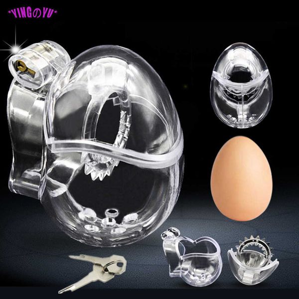 Massageartikel Eiform Männliche Keuschheitsvorrichtung Cock Cage Lock Vollständige Zurückhaltung Penisring Hodensack Dildo Bondage Sexy Spielzeug Für Männer Erwachsene Spiele 18+