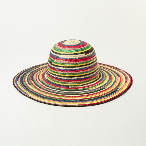 

fashion big hat color dyed straw in spring and summer, Blue;gray