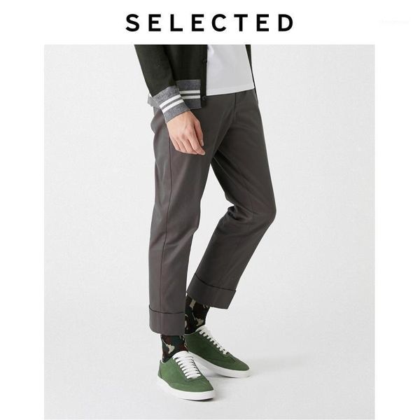 

men's autumn & winter 100% cotton tapered crop pants s|419314534, Black