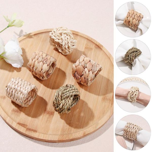 

napkin rings 1pc ring natural material straw corn husk water hyacinth grass buckle home party wedding decor
