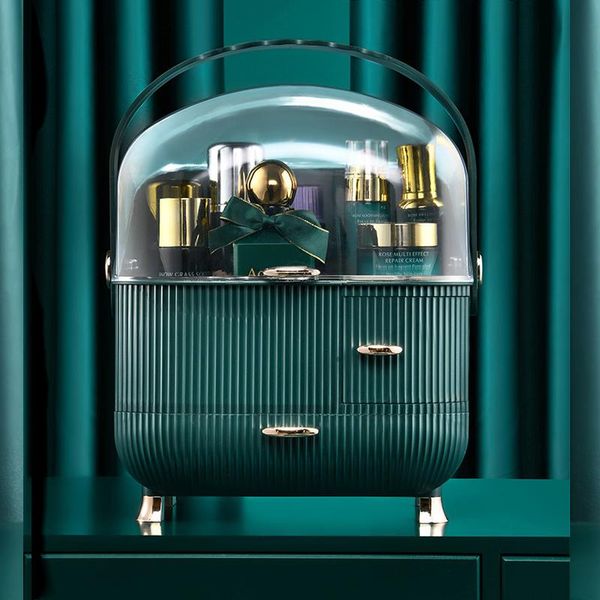 

storage boxes & bins transparent cosmetic box makeup drawer organizer jewelry nail polish make up container deskbeauty case