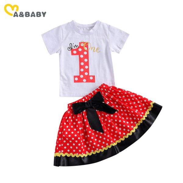 1-3y verão criança bebê garoto meninas roupas conjunto 1st aniversário camiseta saias tutu 2years 3years outfits 210515