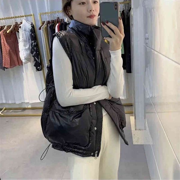 

women's parkas down ladies jacket off season light vest short white duck, Black