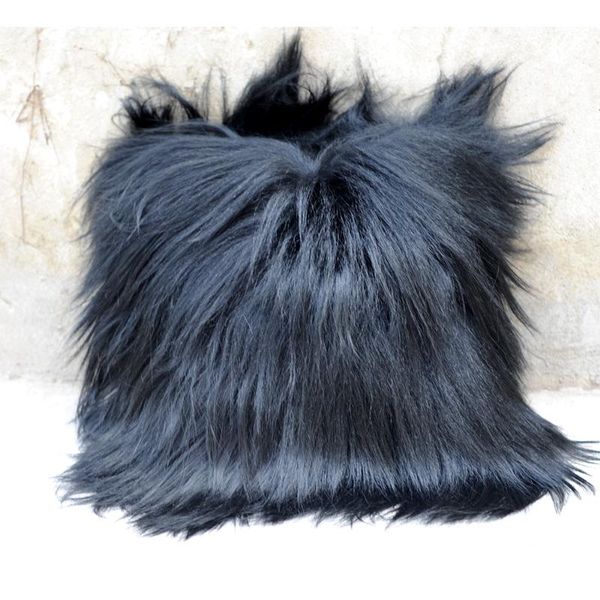 

cx-d-91 desings home genuine black goat fur wholesale cushion covers pillowcases cushion/decorative pillow