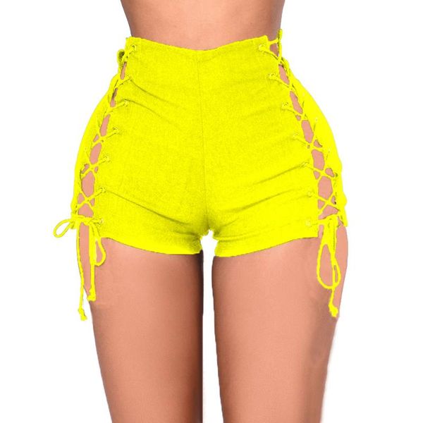 

shorts 2021 high waist both side lace up skinny booty s-2xl plus size women solid push mini short pants women's, White;black