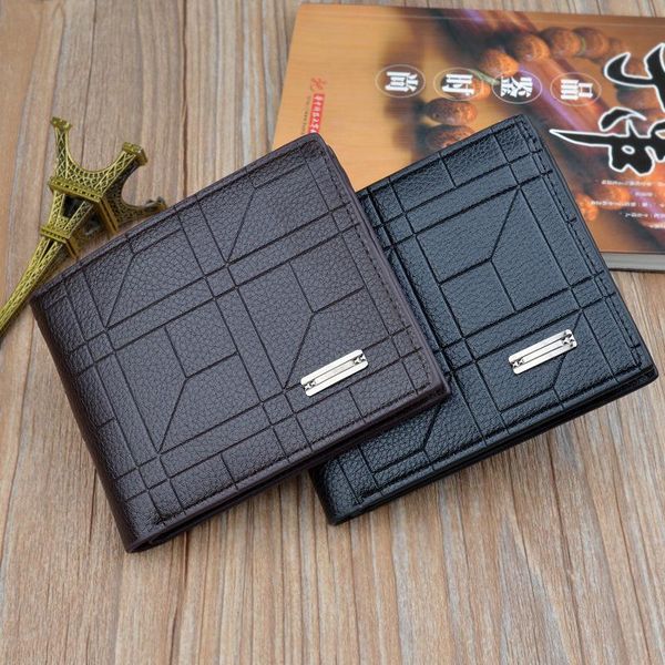 

wallets 2021 business men's wallet short youth men purse large capacity multifunctional male card case horizontal holder, Red;black