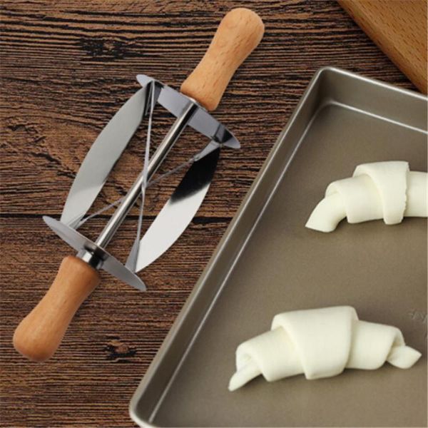 

baking tools croissant roller stainless steel skin cutter knife & pastry