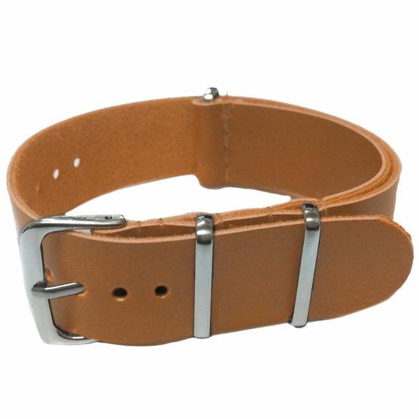 

watch bands 20mm single piece strap tan color faux leather wb1222b20fb, Black;brown