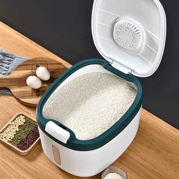 

kitchen container collection 20kg bucket insect-proof nano moisture-proof sealed rice cylinder grain household storage rice box