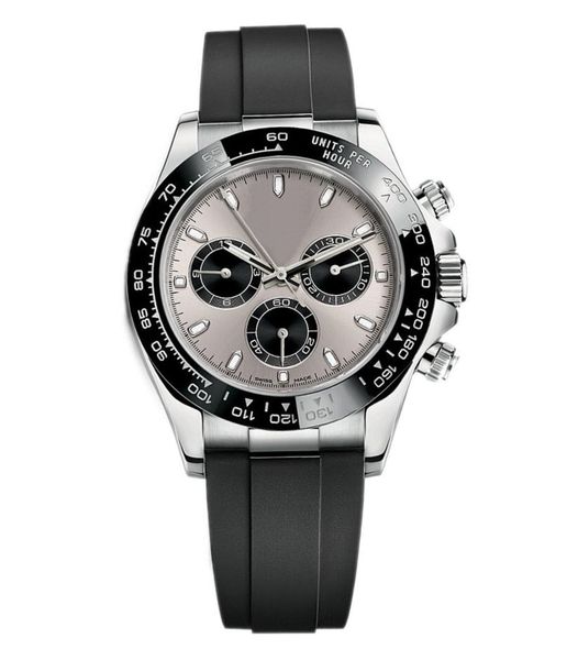 

watch master high-quality tape white steel , ceramic bezel, automatic mechanical movement, black dial, folding clasp, Slivery;brown