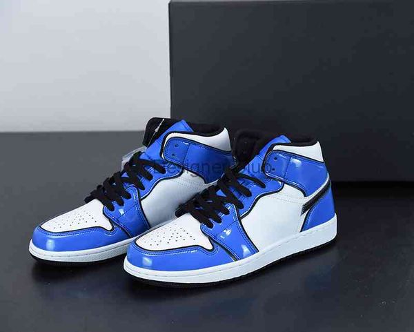 

quilty authentic mid se 1 1s shoes basketball shoes white blue patent leather small lightnings design wmns men women trainers outdoor
