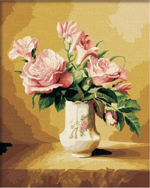

paintings flowers oil painting vase frame 40x50 on canvas for adults coloring acrylic paints handmade drawing picture by number home decor