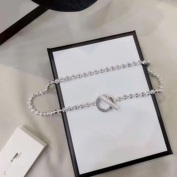 

new 925 silver bead carved lovers necklace clavicle chain cool wind