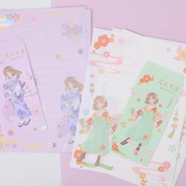 

gift wrap summer japanese style envelope letter paper set confession wedding invitation office school supplies writing stationery